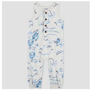 Carter's Just One You Baby Boys' Safari Jumpsuit - Gray/Blue Size 9m